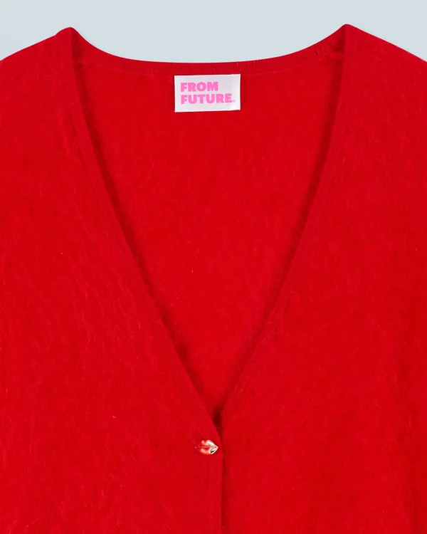 Pull Cardigan en Cachemire Brossé Boutons Bijoux^FROM FUTURE Online