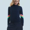 Pull Col Montant Bandes Manches Multicolore Léger^FROM FUTURE Online