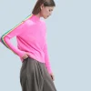 Pull Col Montant Bandes Manches Multicolores Léger^FROM FUTURE Shop