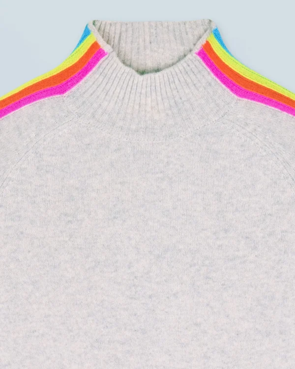 Pull Col Montant Bandes Manches Multicolores Léger^FROM FUTURE Store