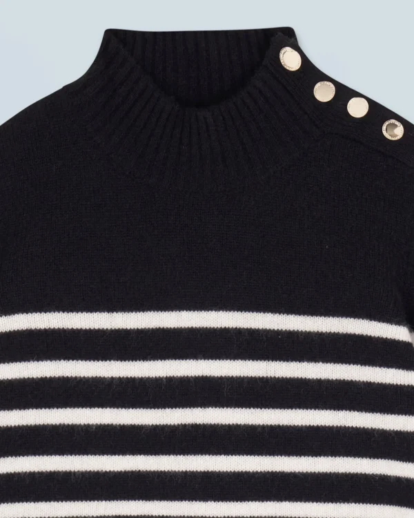Pull Col Montant Marinière à Boutons^FROM FUTURE Best