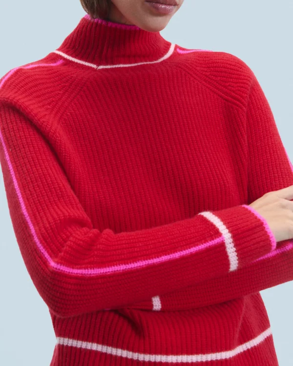 Pull Col Montant Tricolore Maille Perlée^FROM FUTURE Discount