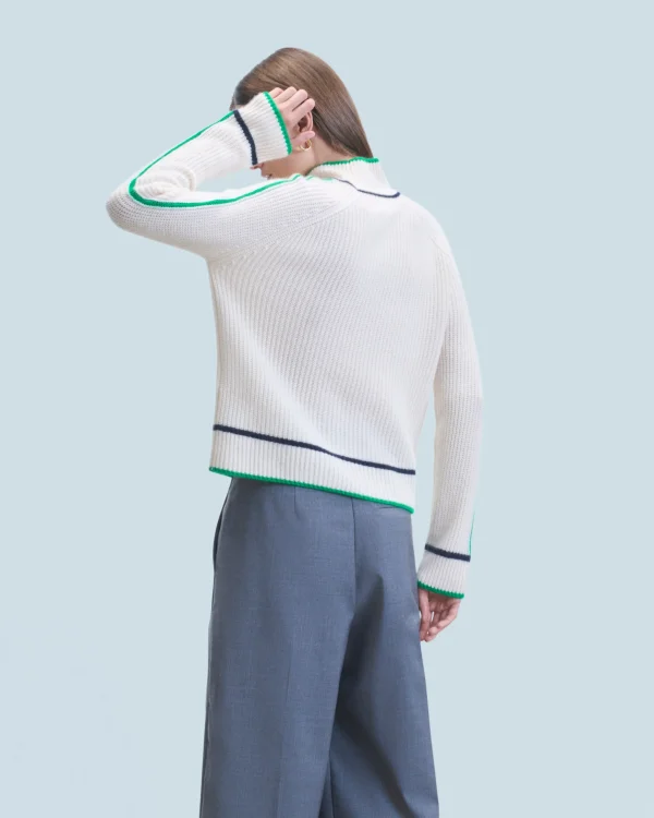 Pull Col Montant Tricolore Maille Perlée^FROM FUTURE Cheap
