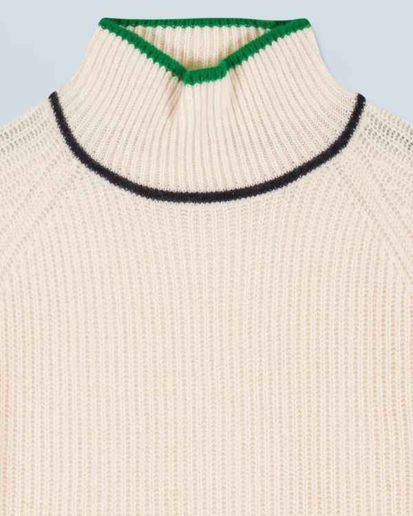 Pull Col Montant Tricolore Maille Perlée^FROM FUTURE Cheap