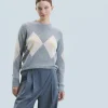 Pull Col Rond à Motif Losange^FROM FUTURE Cheap