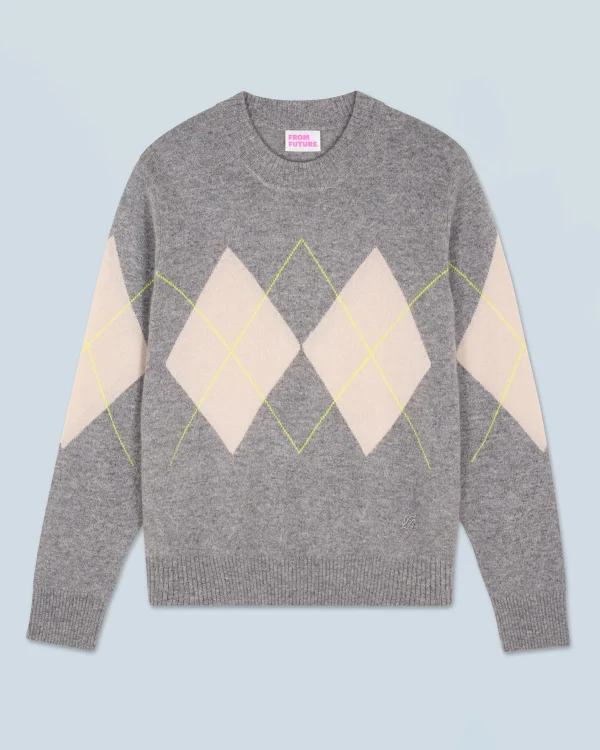 Pull Col Rond à Motif Losange^FROM FUTURE Cheap