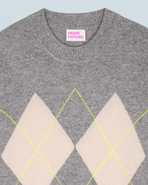 Pull Col Rond à Motif Losange^FROM FUTURE Cheap