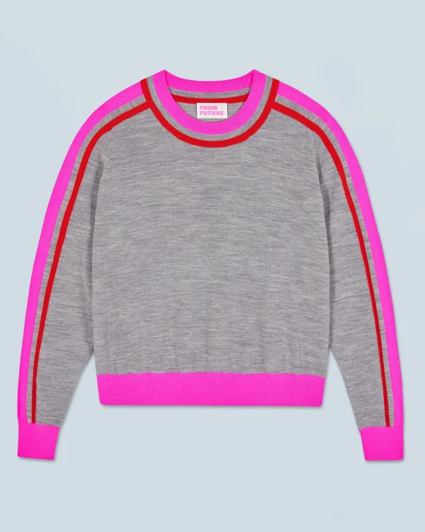 Pull Col Rond Bandes Bicolore^FROM FUTURE Sale