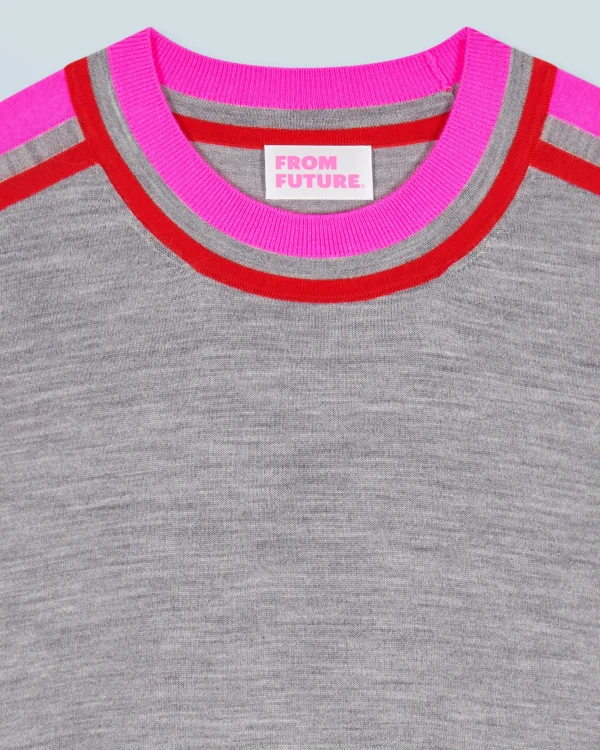 Pull Col Rond Bandes Bicolore^FROM FUTURE Sale