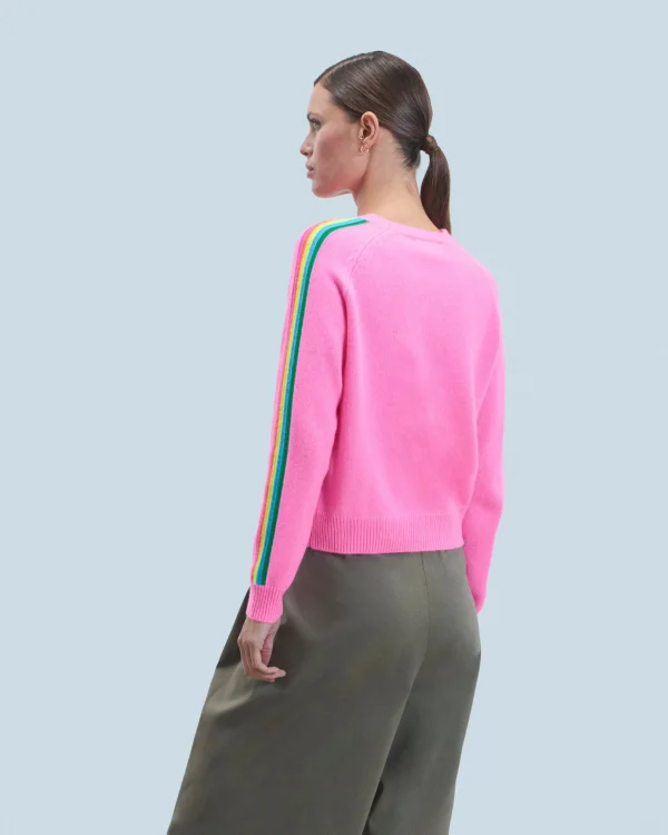 Pull Col Rond Bandes Manches Multico^FROM FUTURE Cheap