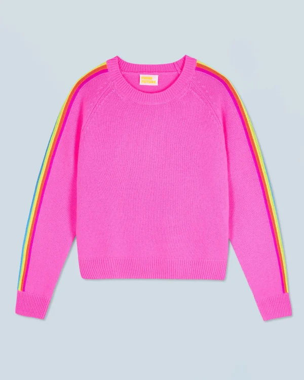Pull Col Rond Bandes Manches Multico^FROM FUTURE Cheap