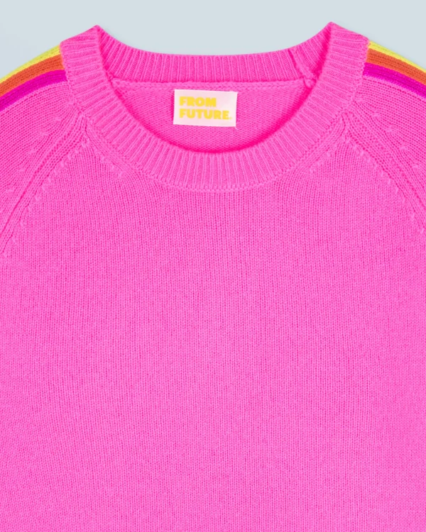 Pull Col Rond Bandes Manches Multico^FROM FUTURE Cheap
