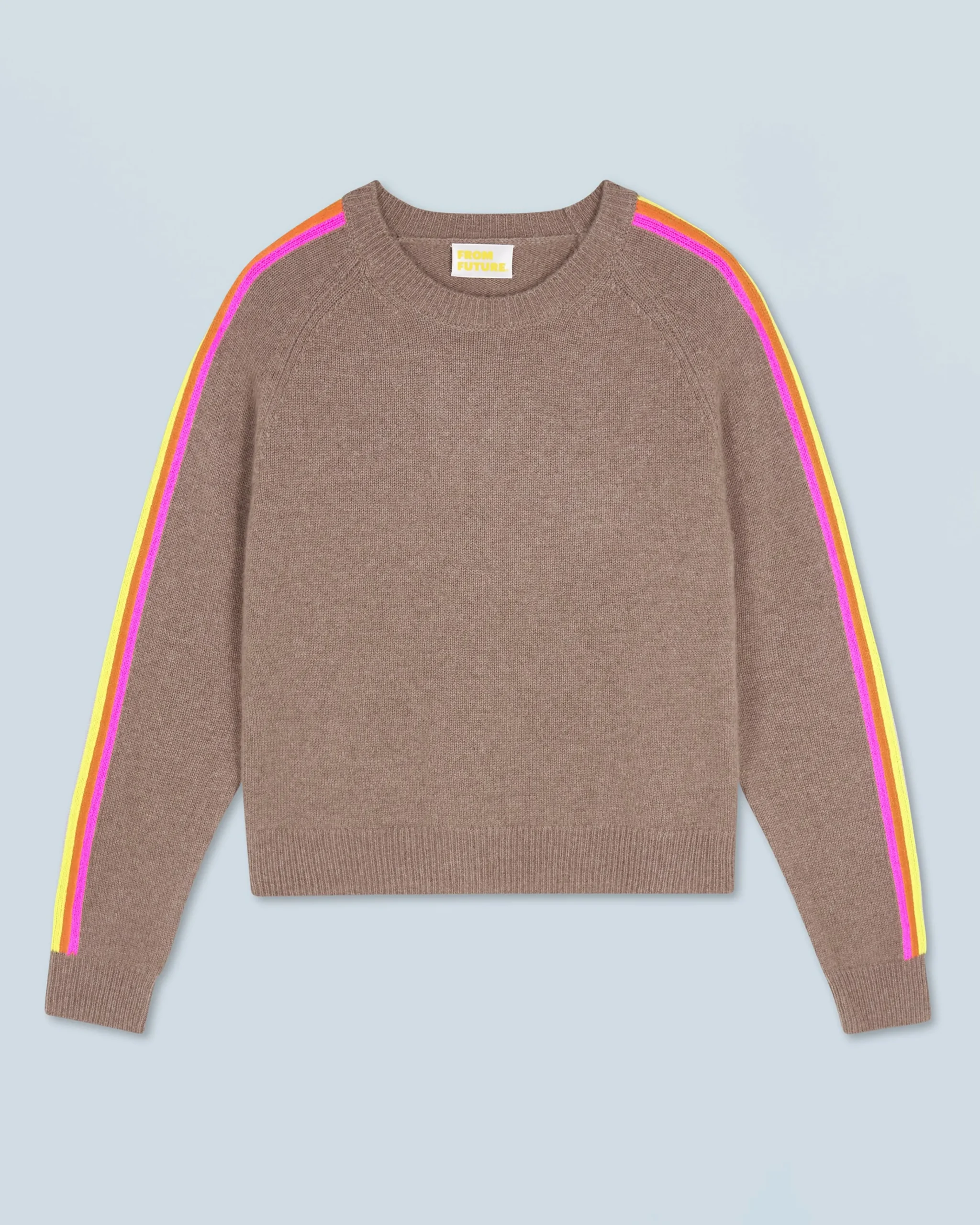 Pull Col Rond Bandes Manches Multicolore^FROM FUTURE Best Sale