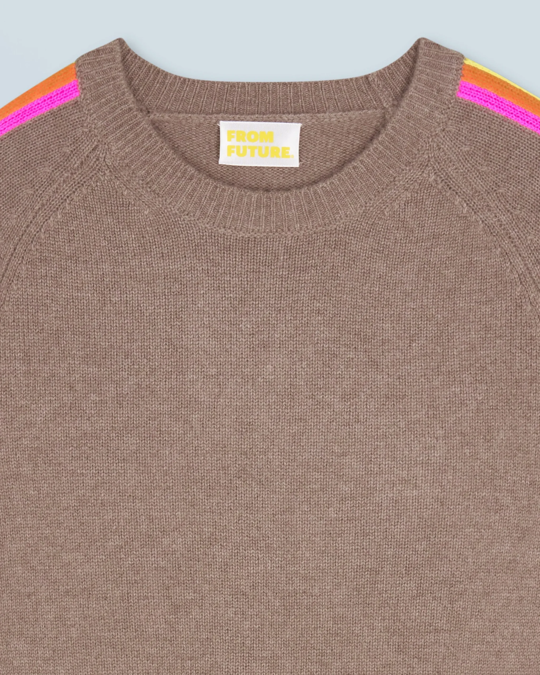 Pull Col Rond Bandes Manches Multicolore^FROM FUTURE Best Sale