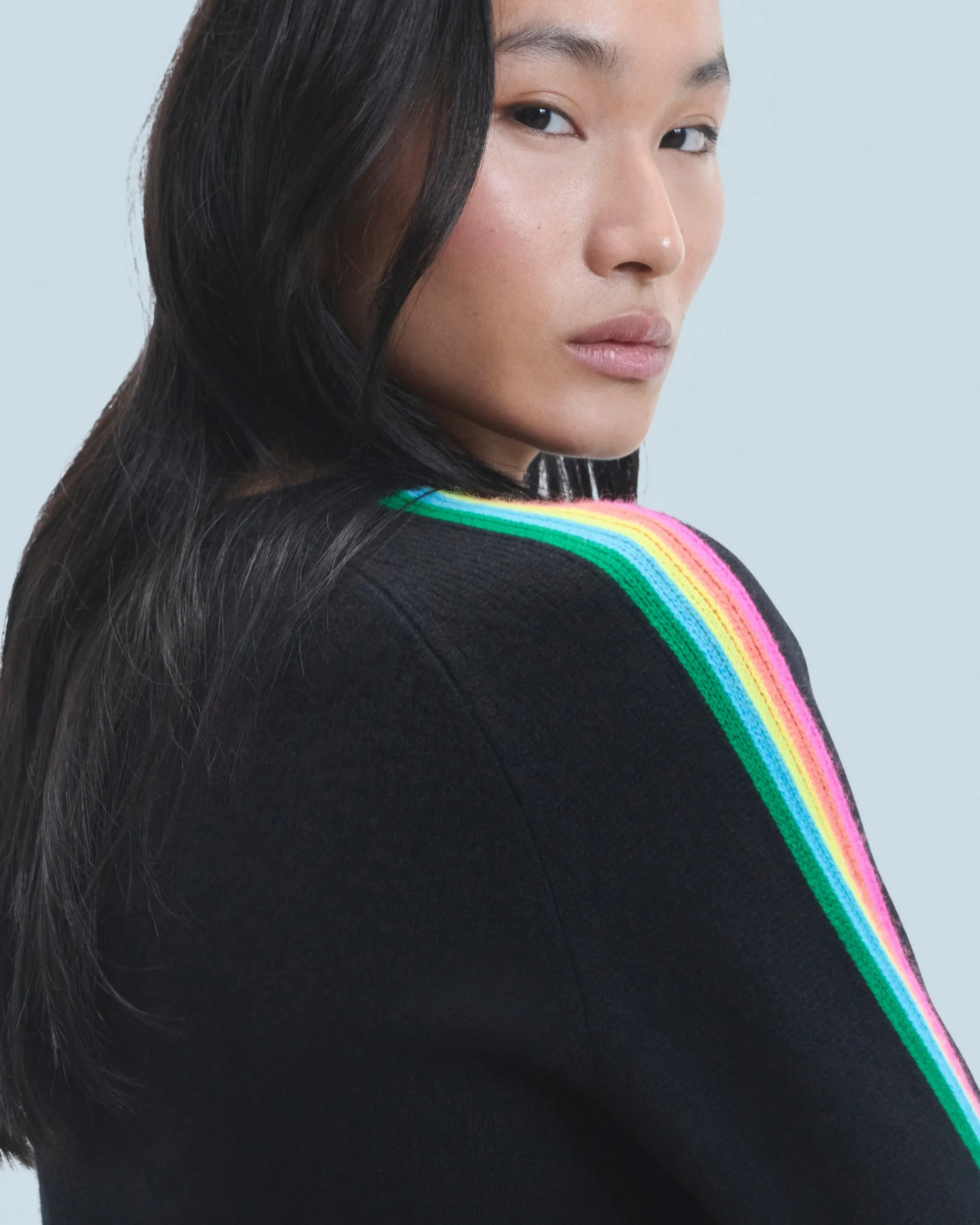 Pull Col Rond Bandes Manches Multicolore^FROM FUTURE Online