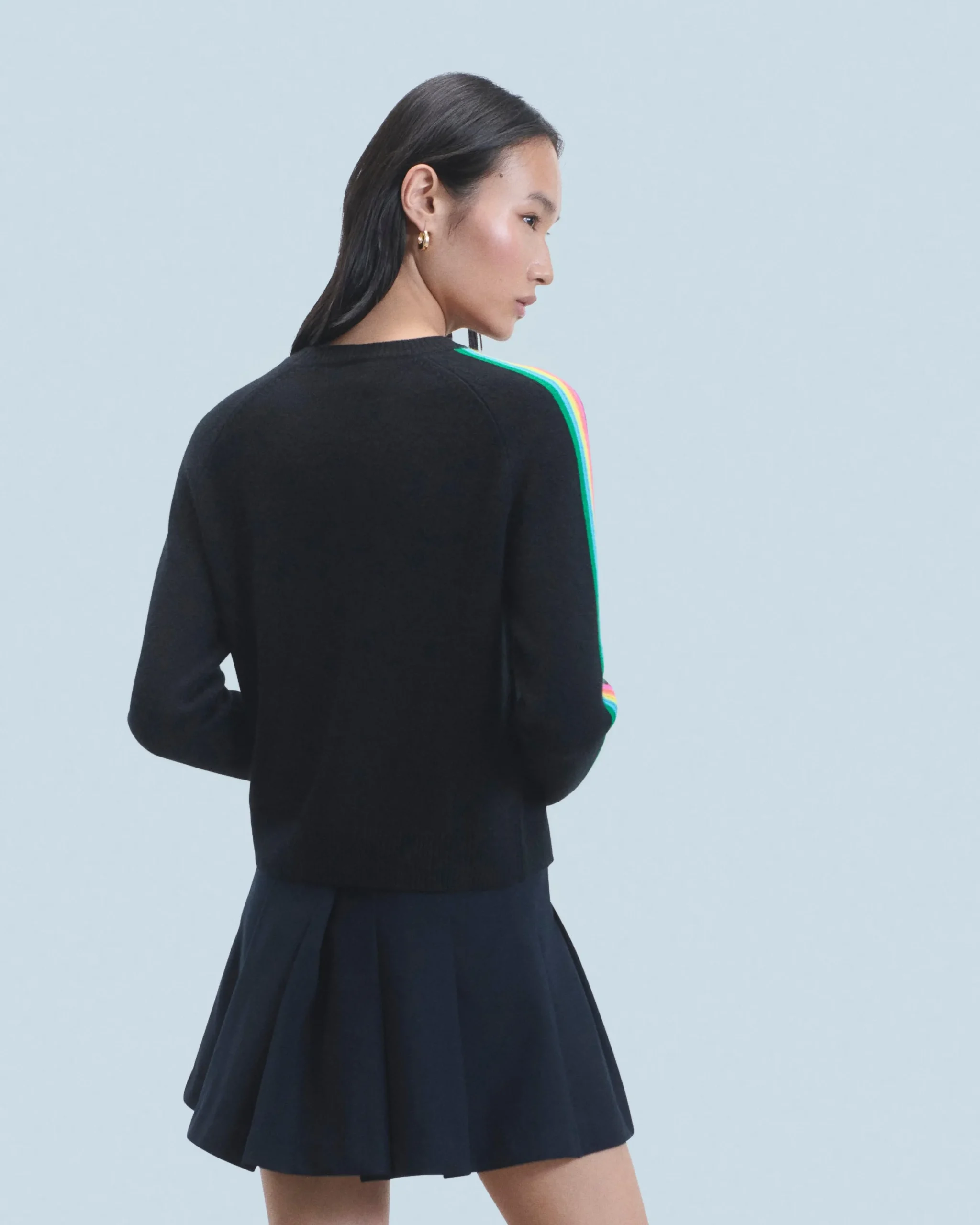 Pull Col Rond Bandes Manches Multicolore^FROM FUTURE Online