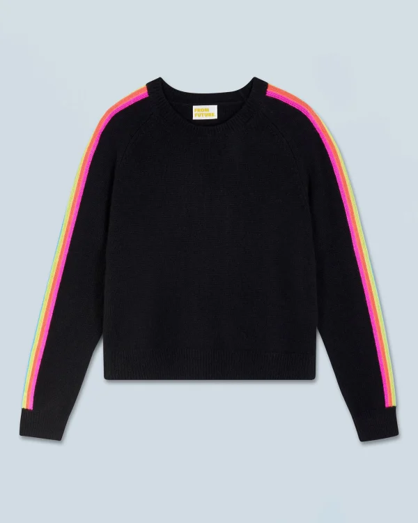 Pull Col Rond Bandes Manches Multicolore^FROM FUTURE Online