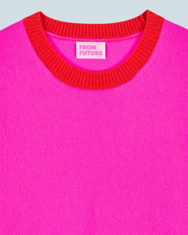 Pull Col Rond Bicolore Contraste Léger^FROM FUTURE New