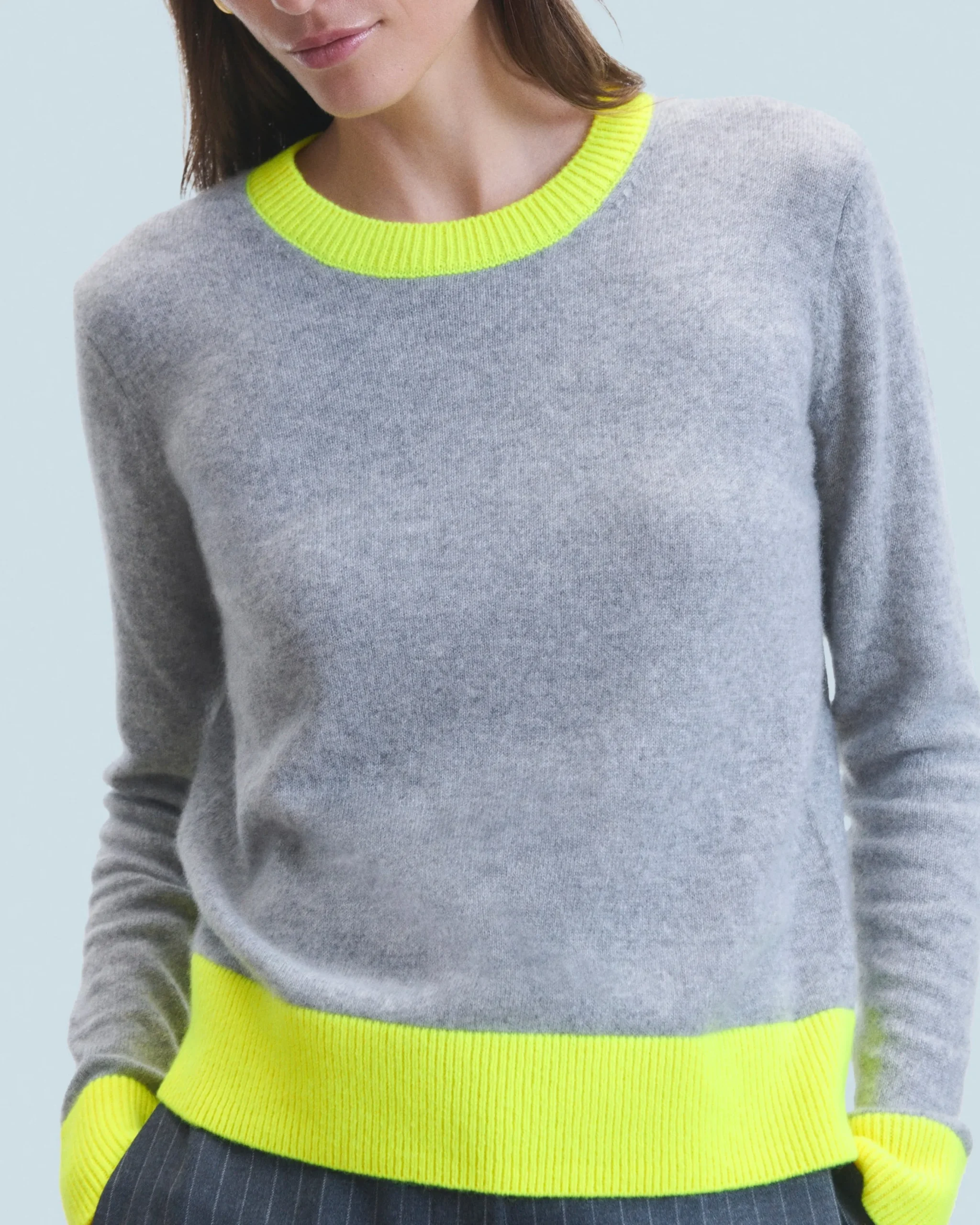Pull Col Rond Bicolore Léger^FROM FUTURE Sale