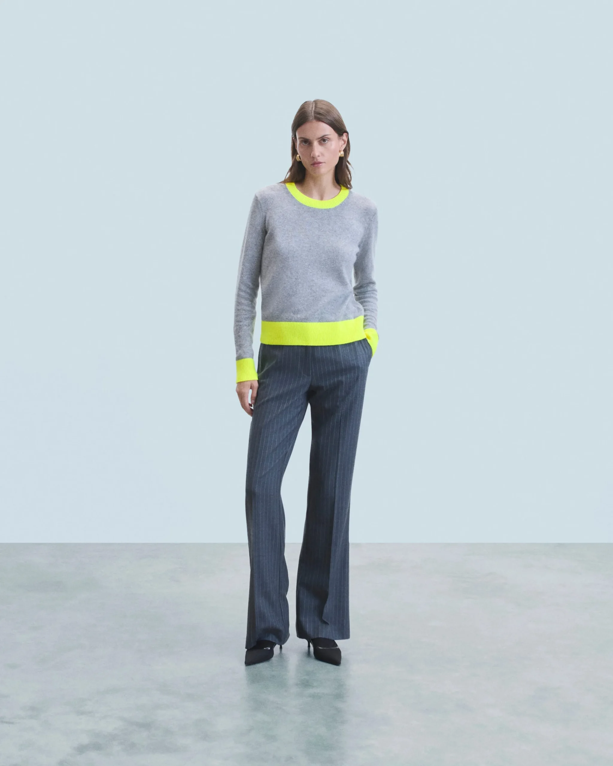 Pull Col Rond Bicolore Léger^FROM FUTURE Sale