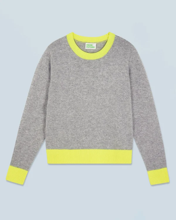 Pull Col Rond Bicolore Léger^FROM FUTURE Sale