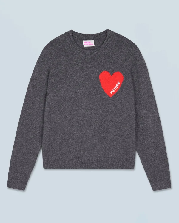 Pull Col Rond Coeur Léger^FROM FUTURE Fashion