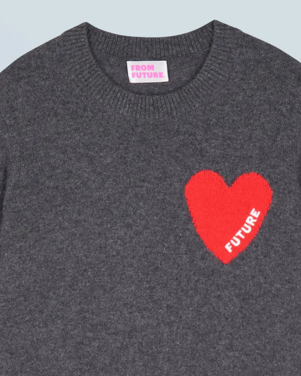 Pull Col Rond Coeur Léger^FROM FUTURE Fashion