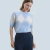 Pull Col Rond en Cachemire Brossé à Motif Losange^FROM FUTURE Flash Sale