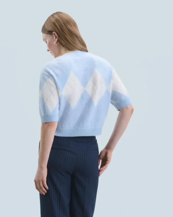 Pull Col Rond en Cachemire Brossé à Motif Losange^FROM FUTURE Flash Sale