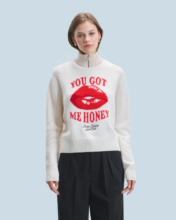 Pull Col Rond Red Lips^FROM FUTURE Cheap