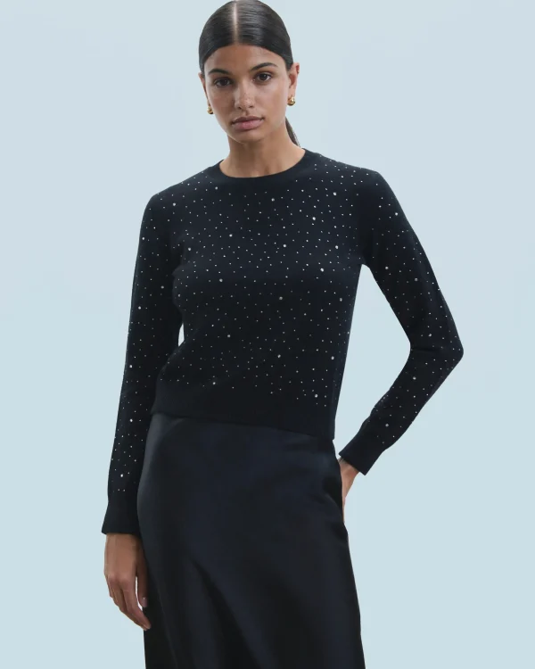 Pull Col Rond Strass Allover Léger^FROM FUTURE Best Sale