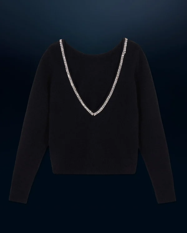 Pull Col Rond Strass Dos Nu^FROM FUTURE Store