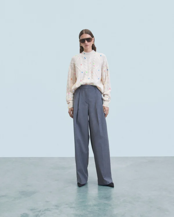 Pull Col Rond Torsades Multicolore^FROM FUTURE Best
