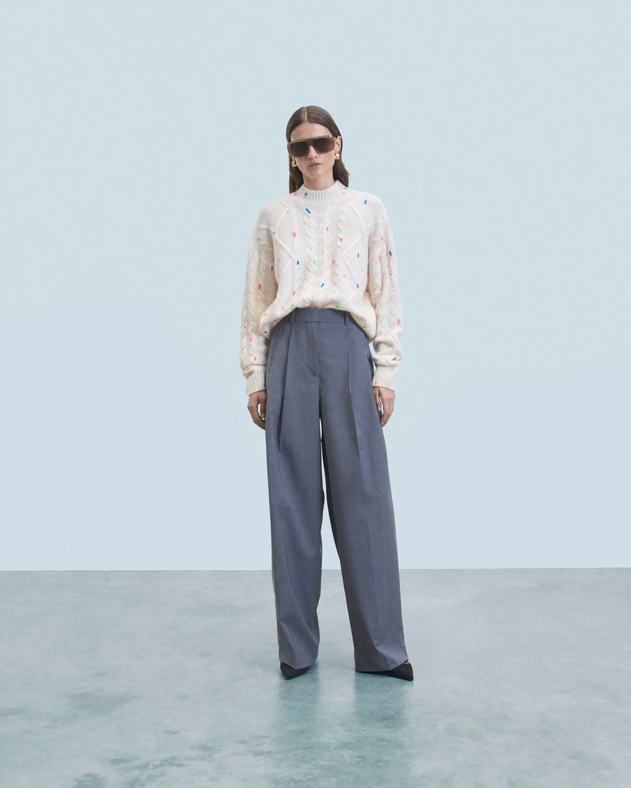 Pull Col Rond Torsades Multicolore^FROM FUTURE Best