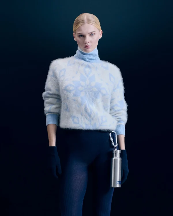Pull Col Roulé Hairy à Motif Flocons^FROM FUTURE Shop