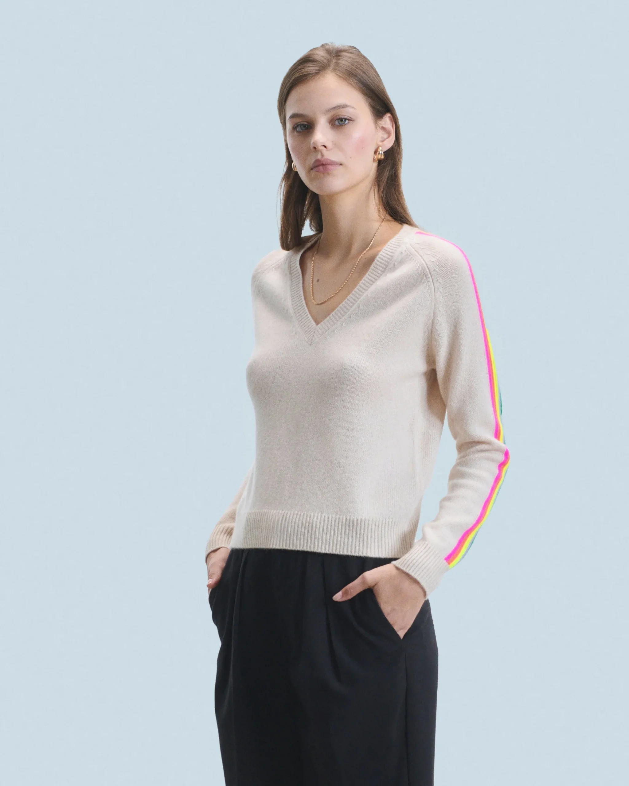 pull_col_v_bandes_manches_multicolore_2-2.webp Pull Col V Bandes Manches Multicolore^FROM FUTURE Online