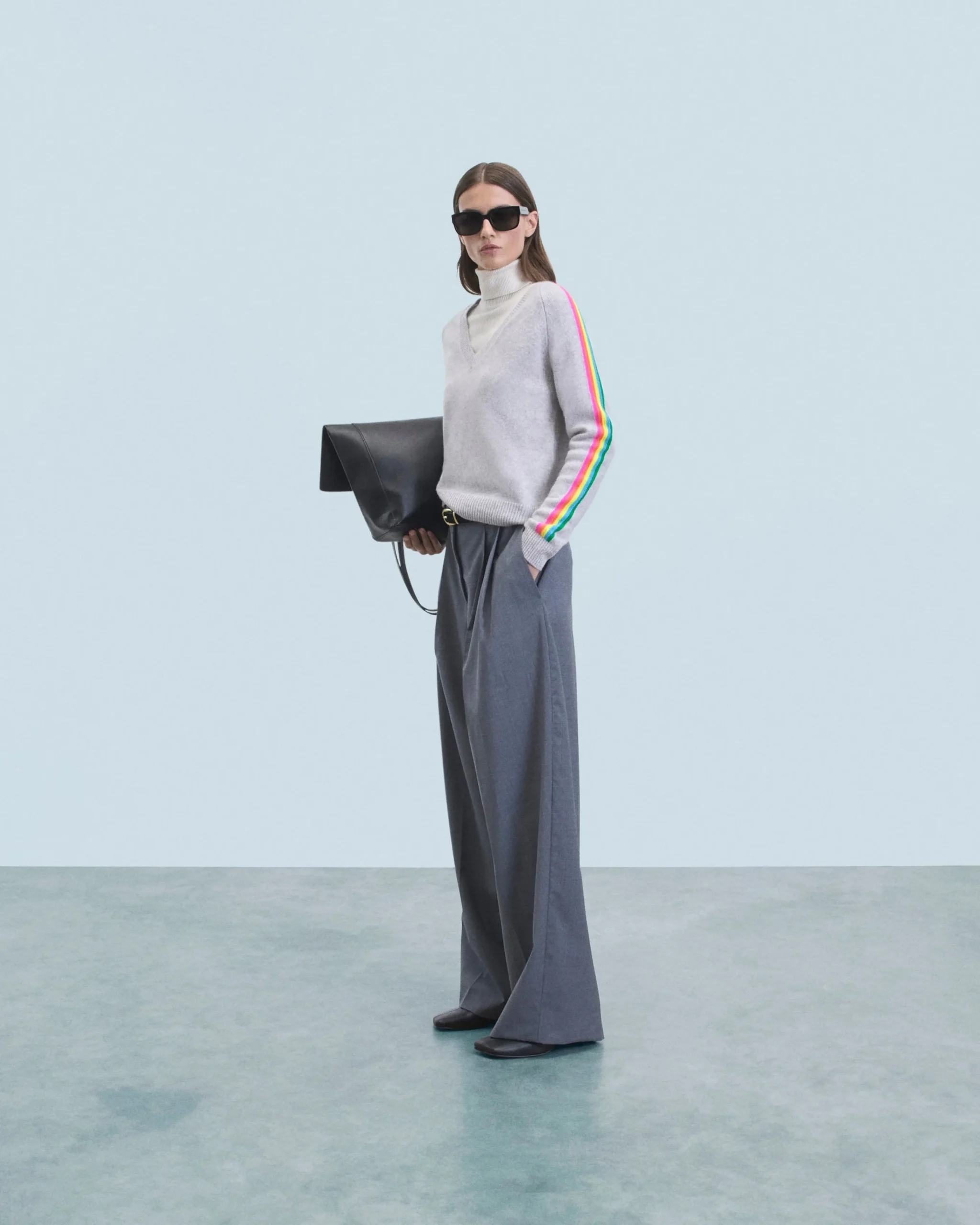 Pull Col V Bandes Manches Multicolore^FROM FUTURE Online