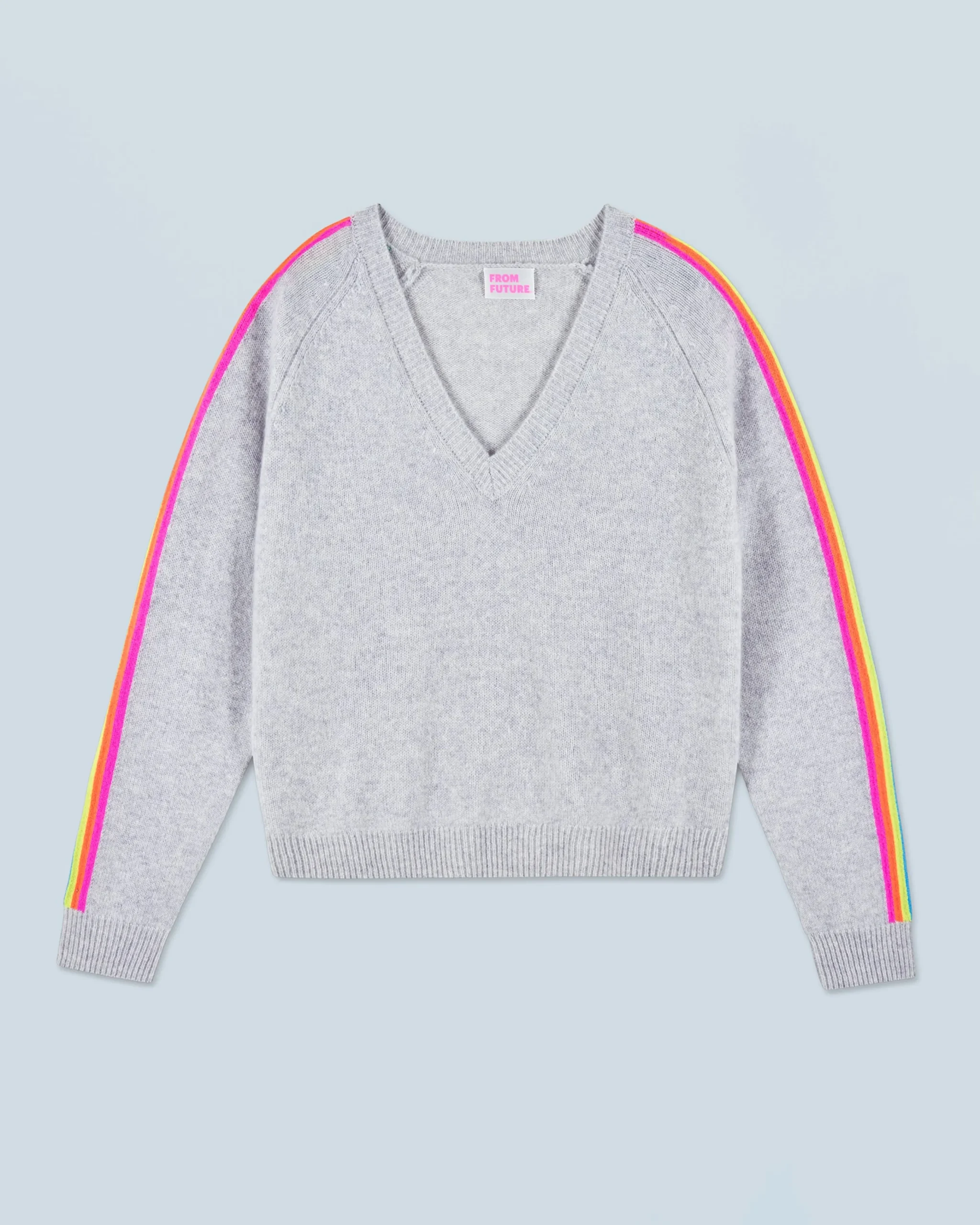 Pull Col V Bandes Manches Multicolore^FROM FUTURE Online