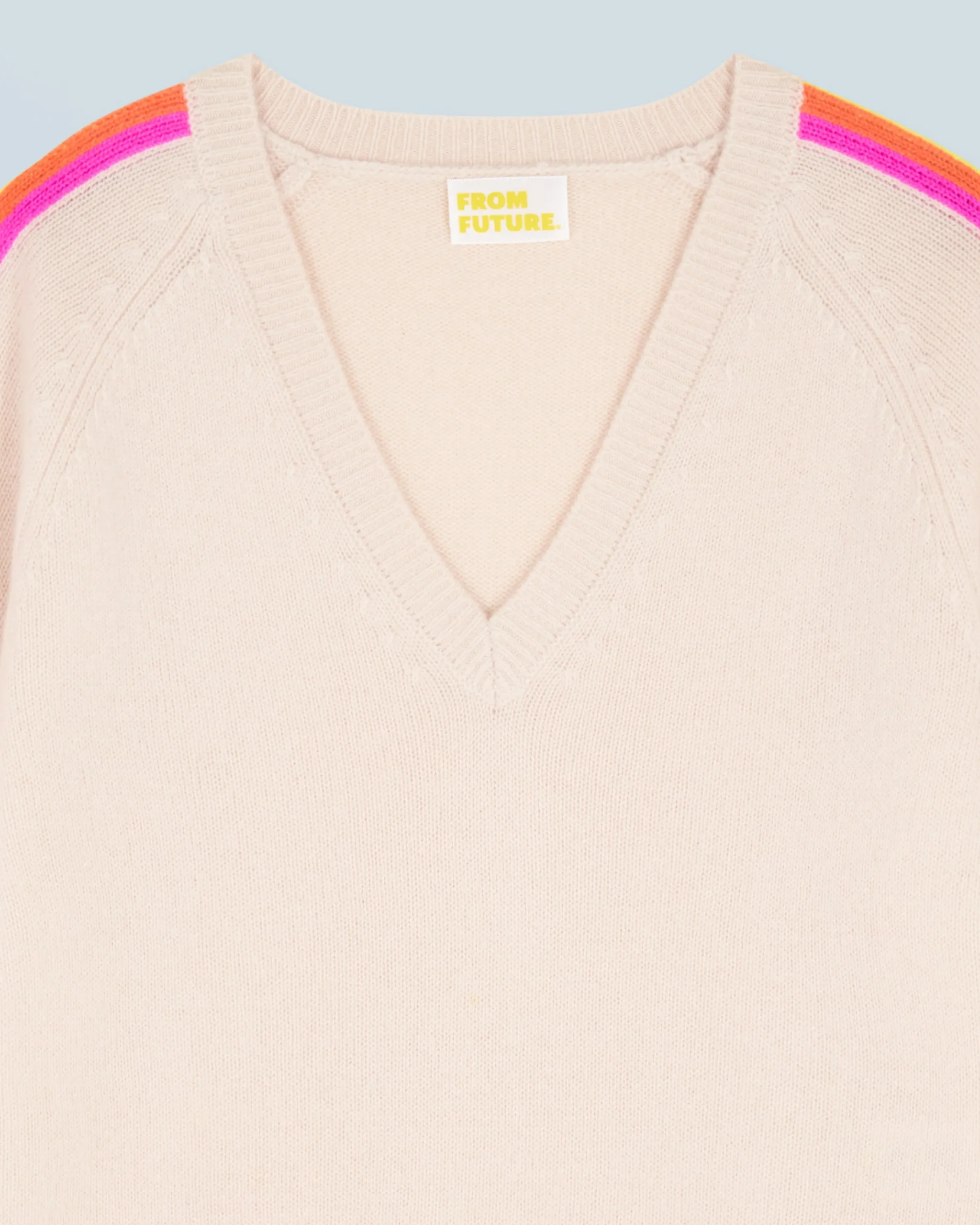 Pull Col V Bandes Manches Multicolore^FROM FUTURE Discount
