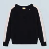 Pull Col V Oversize Bandes Bicolore Léger^FROM FUTURE Fashion