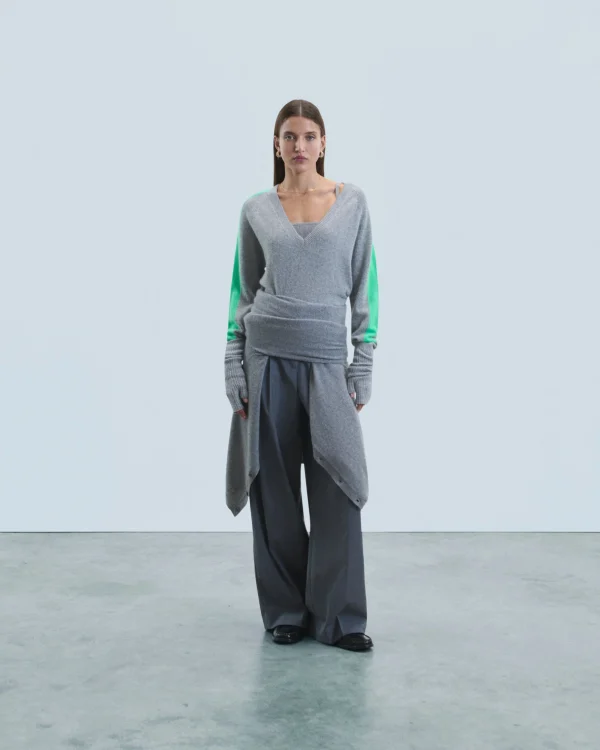 Pull Col V Oversize Bandes Bicolore Léger^FROM FUTURE Best