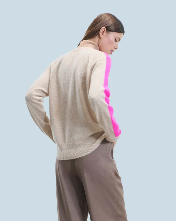 Pull Col V Oversize Bandes Bicolore Léger^FROM FUTURE Store