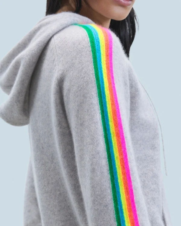 Pull Hoodie Bandes Manches Multicolore Léger^FROM FUTURE New