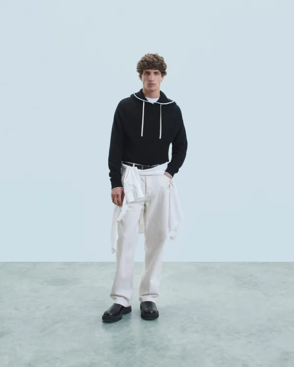 Pull Hoodie Liserets Contrastes Léger^FROM FUTURE Best