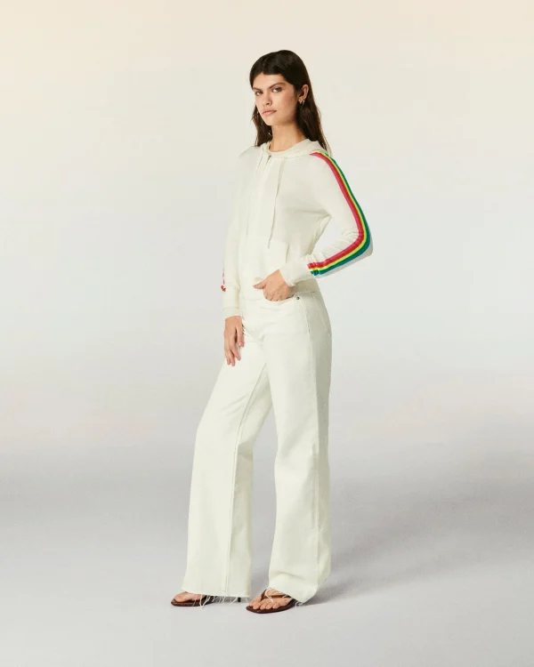 Pull Hoodie Zippé Bande Multicolore^FROM FUTURE Cheap
