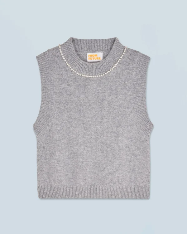 Pull Sans Manche Perles à L'encolure^FROM FUTURE Best Sale
