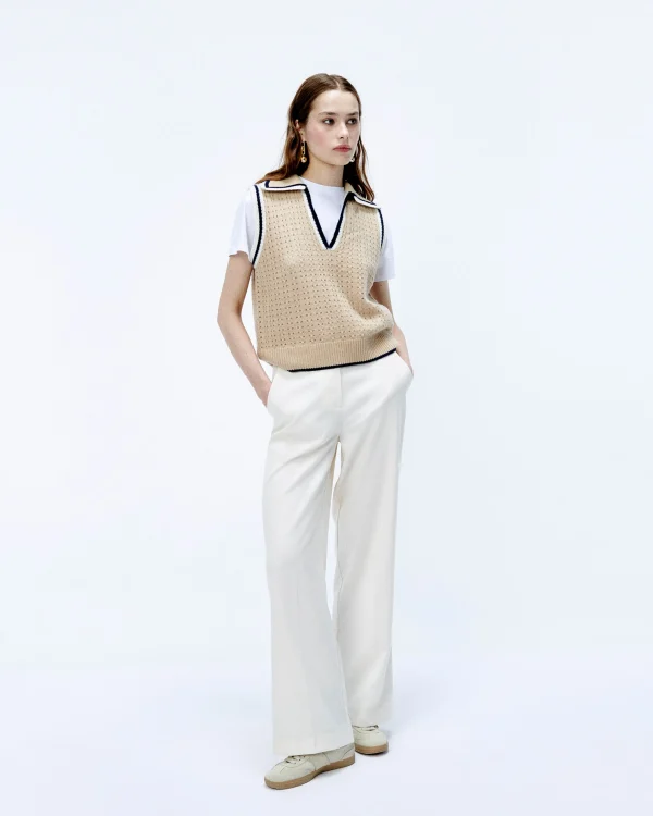 Pull Sans Manche Tricot Ajouré^FROM FUTURE Shop