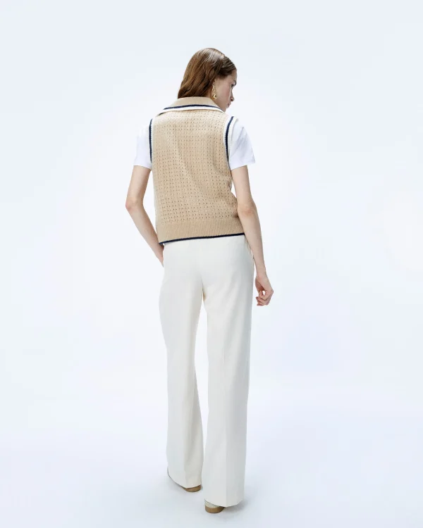 Pull Sans Manche Tricot Ajouré^FROM FUTURE Shop