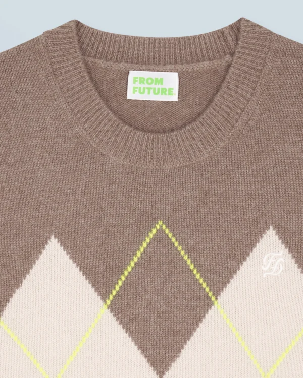 Pull Sans Manches à Motif Losange^FROM FUTURE Discount