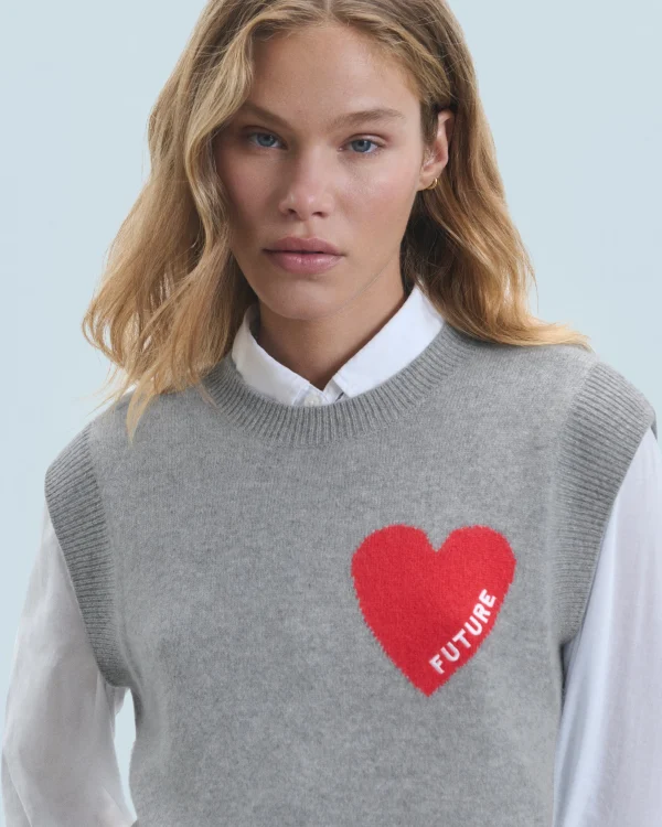 Pull Sans Manches Coeur Léger^FROM FUTURE Shop